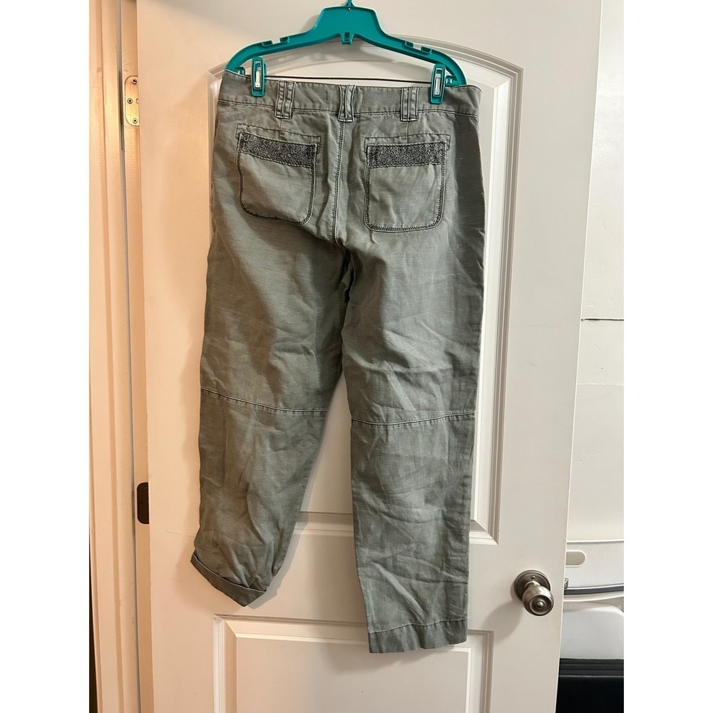 Sundance Womens Sage Green Linen Blend Pants Sz 12 - Picture 2 of 11